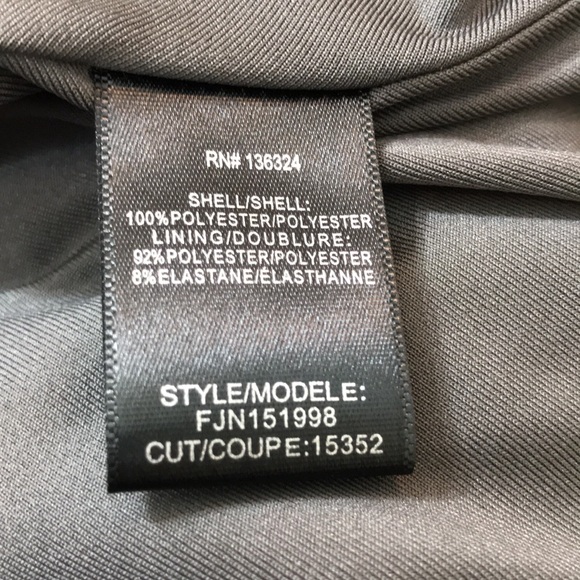 STUNNING Halston Heritage Plunging V-Neck Gray Metallic Long Sleeve Dress - Picture 12 of 12